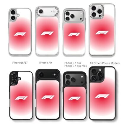 F1 Formula 1 logo red gradient Chris Brown Phone Case Black Electroplated Silver For Iphone 11 To 17