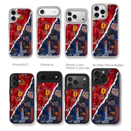 F1 Leclerc Verstappen Red Bull Chris Brown Phone Case Black Electroplated Silver For Iphone 11 To 17