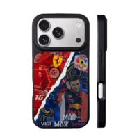 F1 Leclerc Verstappen Red Bull iPhone 17 Pro Max Black Case