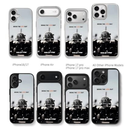 F1 lion helmet Bring Lion Out Chris Brown Phone Case Black Electroplated Silver For Iphone 11 To 17