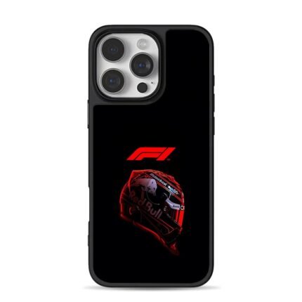 F1 logo Red Bull racing helmet iPhone 16 Pro Max Black Case