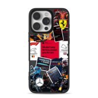 F1 racing collage with Ferrari Phone Case for iPhone 11-17 & Samsung Galaxy S24-S26