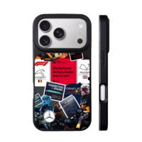 F1 racing collage with Ferrari iPhone 17 Pro Max Black Case