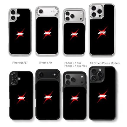 F1 racing logo red starburst Chris Brown Phone Case Black Electroplated Silver For Iphone 11 To 17