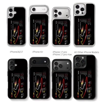 F1 Spa GP track Pirelli tires Chris Brown Phone Case Black Electroplated Silver For Iphone 11 To 17