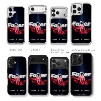 Faker in red jacket Faker text Chris Brown Phone Case Black Electroplated Silver For Iphone 11 To 17
