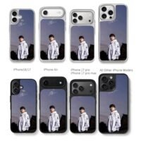 Faker T1 gamer under dusk sky Chris Brown Phone Case Black Electroplated Silver For Iphone 11 To 17
