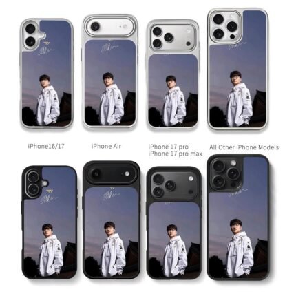 Faker T1 gamer under dusk sky Chris Brown Phone Case Black Electroplated Silver For Iphone 11 To 17