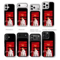 Faker T1 pro player portrait Chris Brown Phone Case Black Electroplated Silver For Iphone 11 To 17