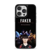 Faker with LoL heroes MSI dark Phone Case for iPhone 11-17 & Samsung Galaxy S24-S26