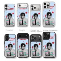Faker with red stars and text Chris Brown Phone Case Black Electroplated Silver For Iphone 11 To 17