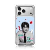 Faker with red stars and text iPhone 17 Pro Max Electroplated Silver Case1