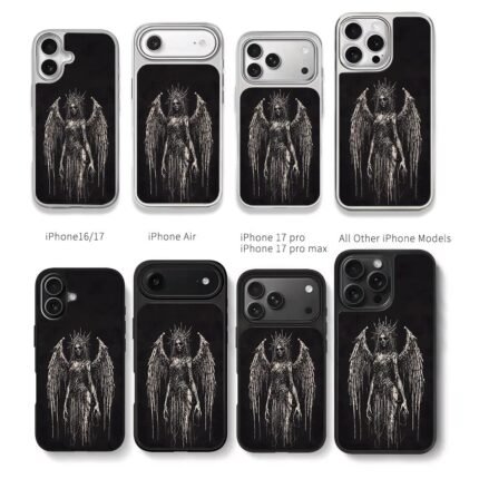 Fallen zombie angel with crown Chris Brown Phone Case Black Electroplated Silver For Iphone 11 To 17