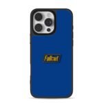 Fallout logo on blue backdrop iPhone 16 Pro Max Black Case