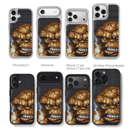Fantastic Four The Thing pixel art Chris Brown Phone Case Black Electroplated Silver For Iphone 11 To 17