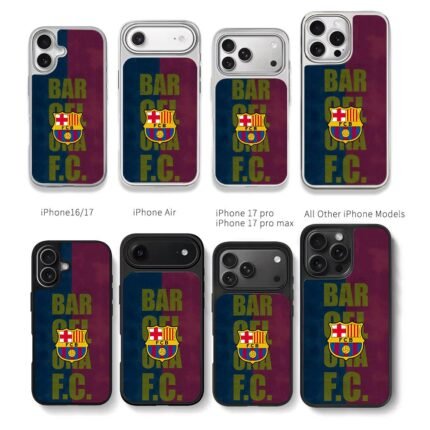 FC Barcelona team logo colors Chris Brown Phone Case Black Electroplated Silver For Iphone 11 To 17