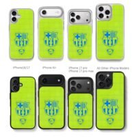 FCB crest Nike logo neon green Chris Brown Phone Case Black Electroplated Silver For Iphone 11 To 17