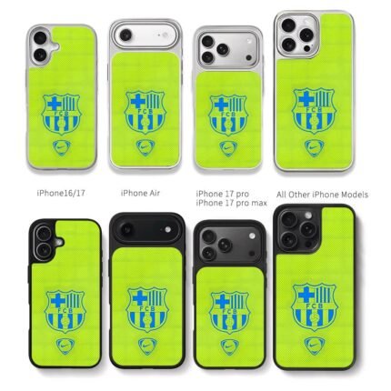 FCB crest Nike logo neon green Chris Brown Phone Case Black Electroplated Silver For Iphone 11 To 17