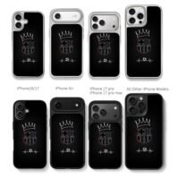 FCB soccer crown heartbeat Chris Brown Phone Case Black Electroplated Silver For Iphone 11 To 17