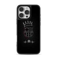 FCB soccer crown heartbeat iPhone 16 Pro Max Black Case