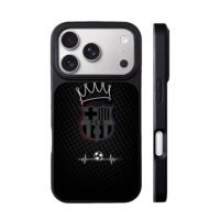 FCB soccer crown heartbeat iPhone 17 Pro Max Black Case