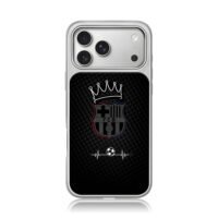 FCB soccer crown heartbeat iPhone 17 Pro Max Electroplated Silver Case1