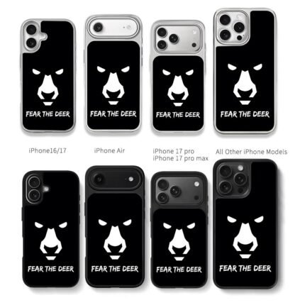 Fear The Deer angry deer face Chris Brown Phone Case Black Electroplated Silver For Iphone 11 To 17