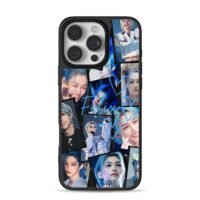 Felix blue hair heart collage iPhone 16 Pro Max Black Case