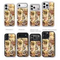 Felix SKZ yellow duck collage Chris Brown Phone Case Black Electroplated Silver For Iphone 11 To 17