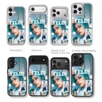 Felix Stray Kids cyan collage Chris Brown Phone Case Black Electroplated Silver For Iphone 11 To 17