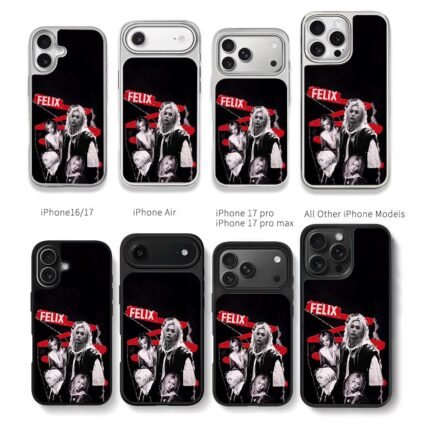Felix Stray Kids red collage Chris Brown Phone Case Black Electroplated Silver For Iphone 11 To 17