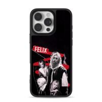 Felix Stray Kids red collage Phone Case for iPhone 11-17 & Samsung Galaxy S24-S26