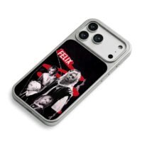 Felix Stray Kids red collage iPhone 17 Pro Max Electroplated Silver Case2
