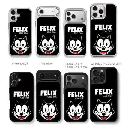 Felix the cat cartoon print Chris Brown Phone Case Black Electroplated Silver For Iphone 11 To 17