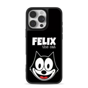 Felix the cat cartoon print iPhone 16 Pro Max Black Case