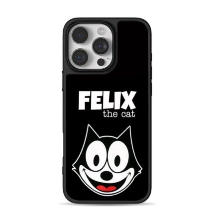 Felix the cat cartoon print iPhone 16 Pro Max Black Case
