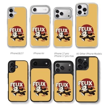 Felix the cat running sunset Chris Brown Phone Case Black Electroplated Silver For Iphone 11 To 17