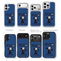 Felix the Cat TYAKASHA blue Chris Brown Phone Case Black Electroplated Silver For Iphone 11 To 17