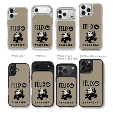 Felix the Cat TYAKASHA cartoon Chris Brown Phone Case Black Electroplated Silver For Iphone 11 To 17