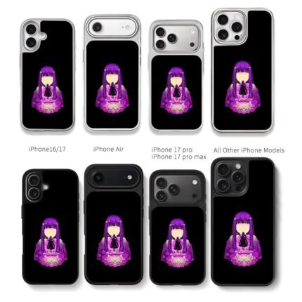 Fern Frieren purple anime art Chris Brown Phone Case Black Electroplated Silver For Iphone 11 To 17