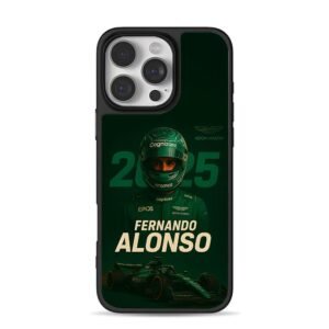 Fernando Alonso Aston Martin iPhone 16 Pro Max Black Case