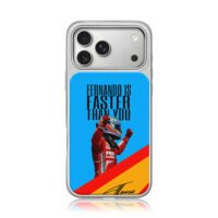 Fernando Alonso F1 celebrating iPhone 17 Pro Max Electroplated Silver Case1