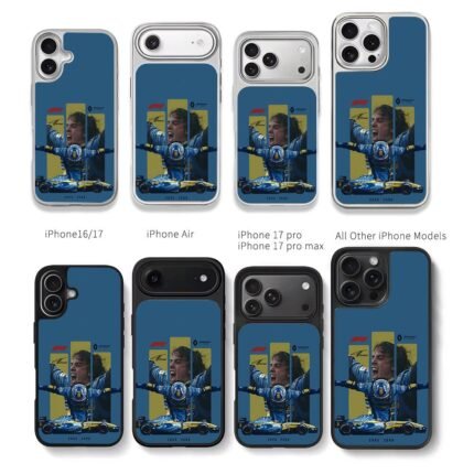 Fernando Alonso Renault F1 win Chris Brown Phone Case Black Electroplated Silver For Iphone 11 To 17