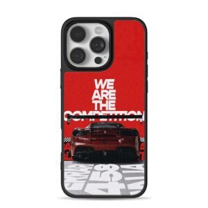 Ferrari 488 race car text art iPhone 16 Pro Max Black Case