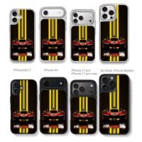 Ferrari 499P 50 yellow race stripes Chris Brown Phone Case Black Electroplated Silver For Iphone 11 To 17
