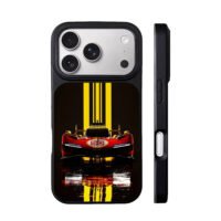 Ferrari 499P 50 yellow race stripes iPhone 17 Pro Max Black Case
