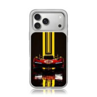 Ferrari 499P 50 yellow race stripes iPhone 17 Pro Max Electroplated Silver Case1