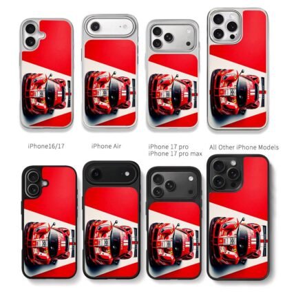 Ferrari 88 race car split red white Chris Brown Phone Case Black Electroplated Silver For Iphone 11 To 17