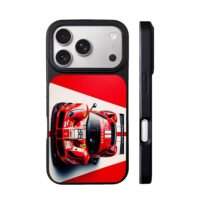 Ferrari 88 race car split red white iPhone 17 Pro Max Black Case