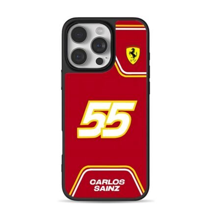 Ferrari F1 55 Carlos Sainz iPhone 16 Pro Max Black Case